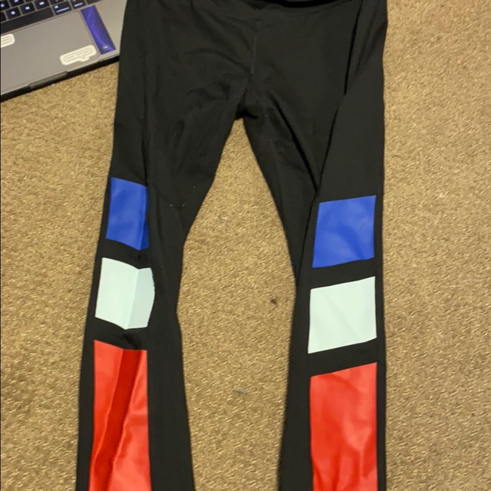 red white and blue black gap leggings